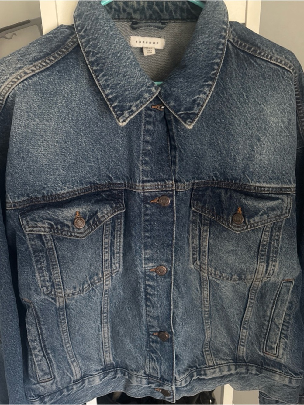 Topshop Oversized Blue Denim Jacket